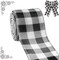 Farmhouse Buffalo Plaid Ribbon Wired, Black White Gingham Fabric Ribbon Checkered Ribbons for Bow Wreath Supplies Gifts Wrapping DIY Crafts Party Home Decor Baby Shower Birthday, 2.5" x 10 Yards